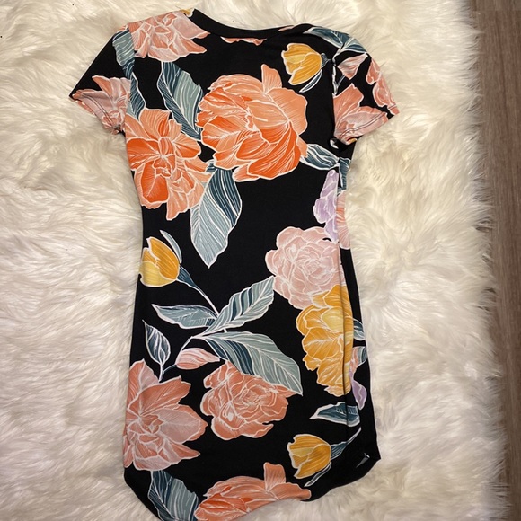 Eclipse Tunic Dress long t-shirt Black Floral pattern Size xsmall - Picture 5 of 5